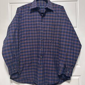 Scott Barber Purple and Brown Plaid Shirt